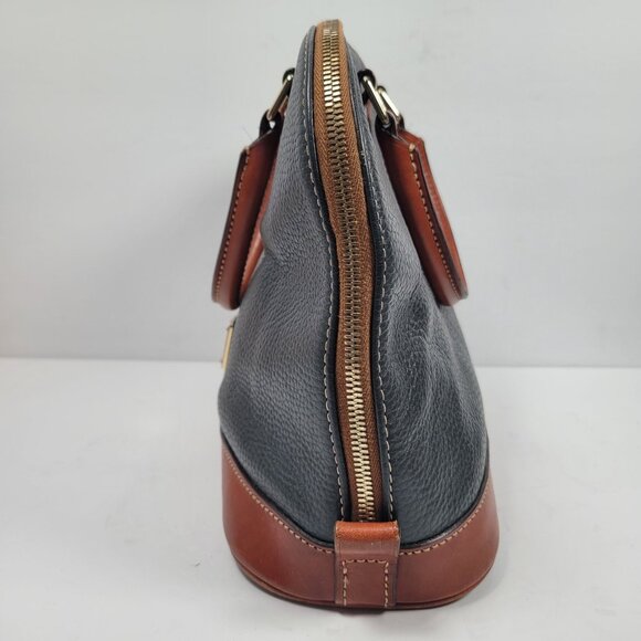 Dooney & Bourke Pebble Leather Satchel With Zipper Closure & Double Handles - Picture 4 of 11